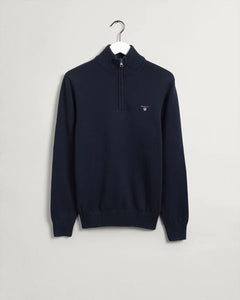 Casual Cotton Half-Zip Sweater Regular fit Ribbed hem and cuffs GANT logo embroidery at chest