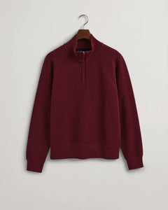 D1Texture Half Zip 678 Burgundy Melange