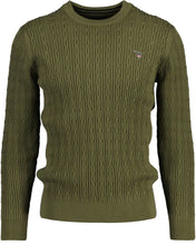 Load image into Gallery viewer, GANT Cotton Cable C-Neck 8030114 Cable Crew 369 Hunter Green
