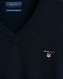 Gant Lambswool V-neck Sweater Navy Marine