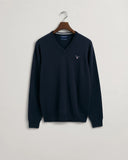 Gant Lambswool V-neck Sweater Navy Marine