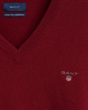 Gant Lambswool V-Neck Sweater Plumped Red