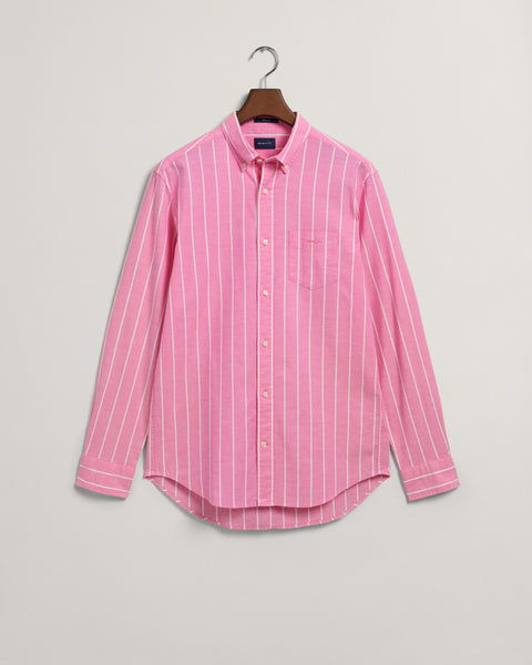 Gant Regular Fit Striped Oxford Pink