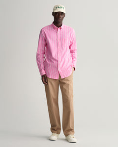 Regular Fit Striped Oxford Shirt 3230037/Reg  Stp Oxford 606 Perky Pink