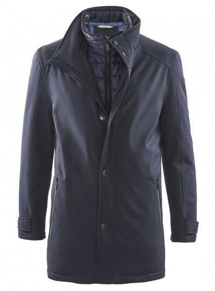 Cabano Wool Look Overcoat Navy