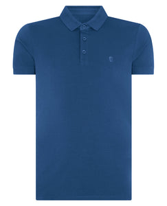 Remus Uomo Blue Short Sleeve 3 Button Polo Shirt 53122A/ 78 Blue