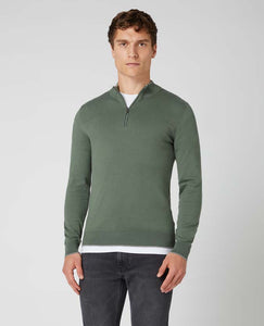 Remus Uomo Green Long Sleeve Half Zip sweater