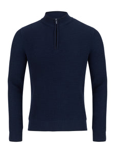 Remus Uomo Charcoal Long Sleeve sweater 58668/Waffle 78 Navy