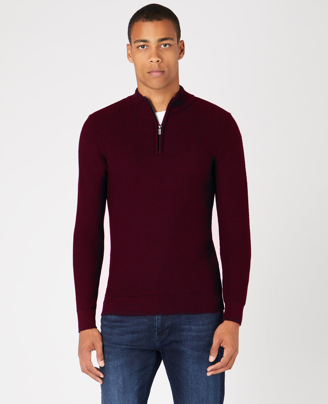 Remus Uomo Dark Grey Long Sleeve sweater 58670/ 68 Burgundy