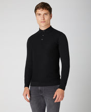 Load image into Gallery viewer, LS Knitted Polo 58737/00 Black
