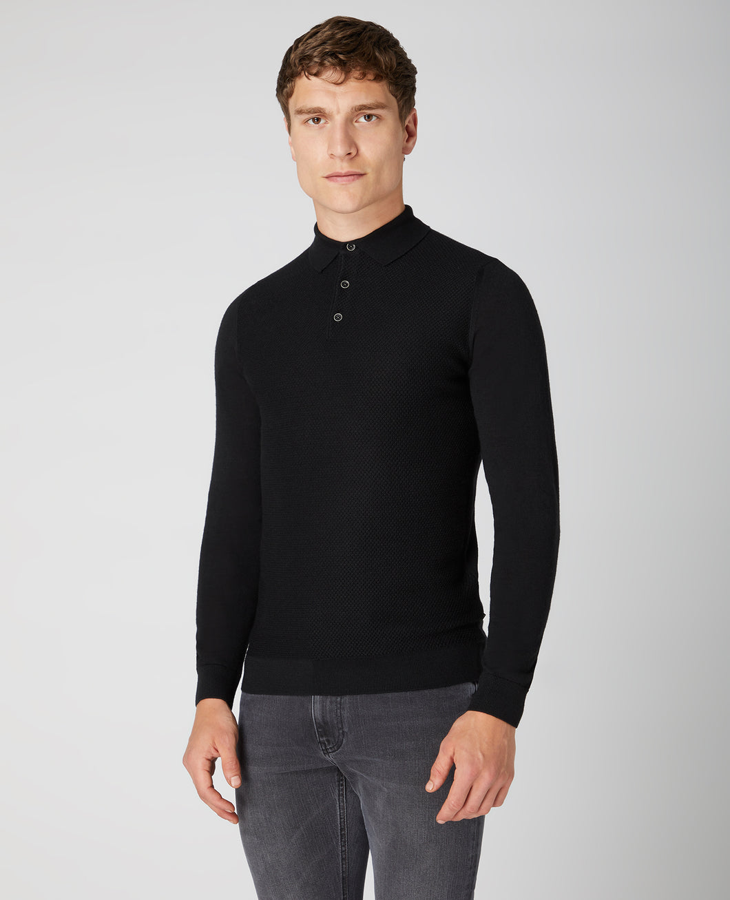 LS Knitted Polo 58737/00 Black