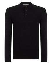 Load image into Gallery viewer, LS Knitted Polo 58737/00 Black
