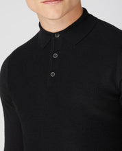 Load image into Gallery viewer, LS Knitted Polo 58737/00 Black
