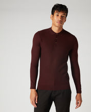 Load image into Gallery viewer, Remus Uomo Dark Red Long Sleeve Polo 3 Button Polo Shirt
