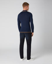 Load image into Gallery viewer, Remus Uomo Dark Blue Long Sleeve Polo 3 Button Polo Shirt
