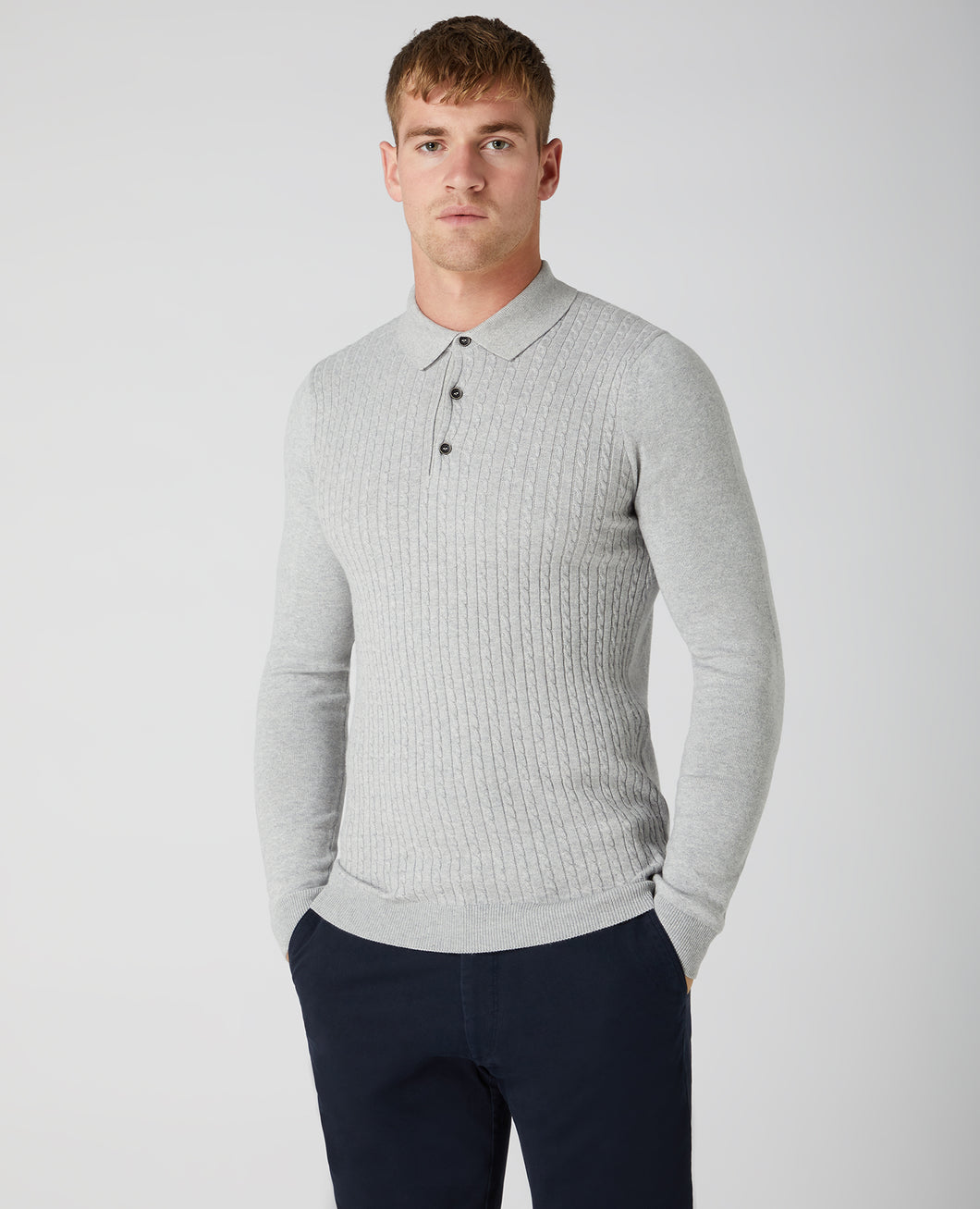 Remus Uomo Light Grey Polo Shirt