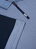 Remus Uomo Short Sleeve Zip Polo Blue