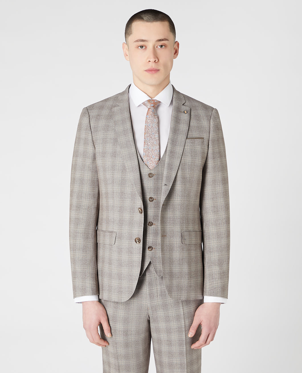 LAURINO Suit 22201/Check 96 Sand