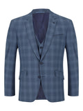 Remus Uomo Tapered 3 Piece Suit Blue Check