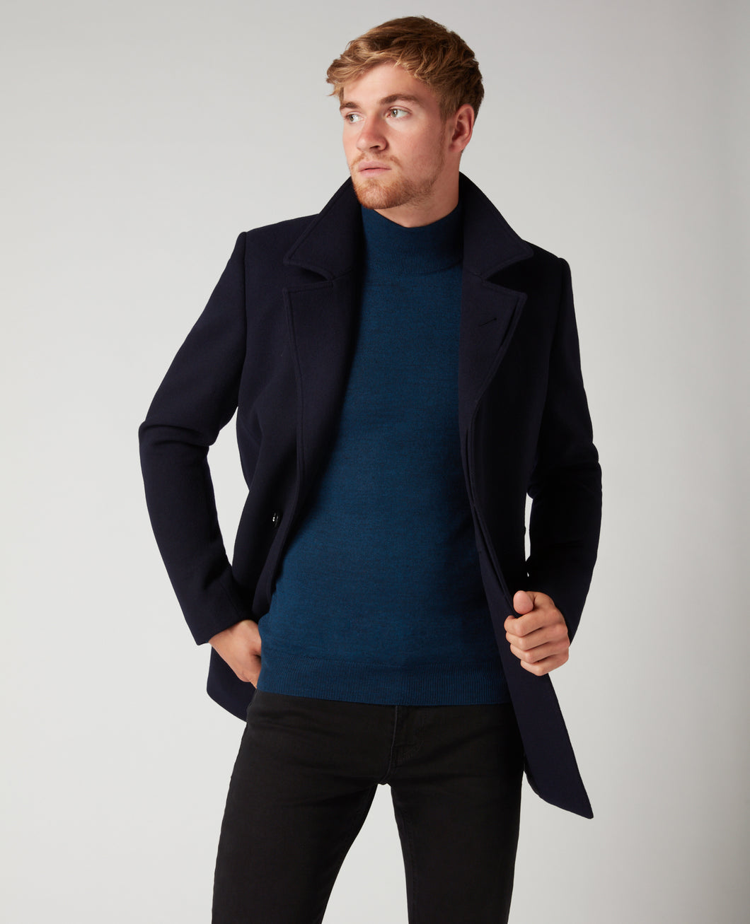 Remus Uomo Navy Lohman Tailored Coat
