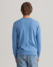 Load image into Gallery viewer, Gant Mens Classic Cotton Crew Neck Sweater Blue 8030551/ 495
