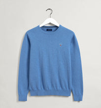 Load image into Gallery viewer, Gant Mens Classic Cotton Crew Neck Sweater Blue 8030551/ 495
