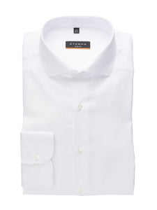 Eterna White Slim Fit Long Sleeve Shirt 8817/F182 00 White