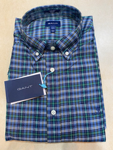 Load image into Gallery viewer, GANT Slim Fit Tech Prep™ Indigo Check Oxford Shirt Style Code. 3016022
