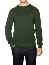 Load image into Gallery viewer, GANT STORM GREEN COTTON PIQUE CREW NECK8030521/ 363
