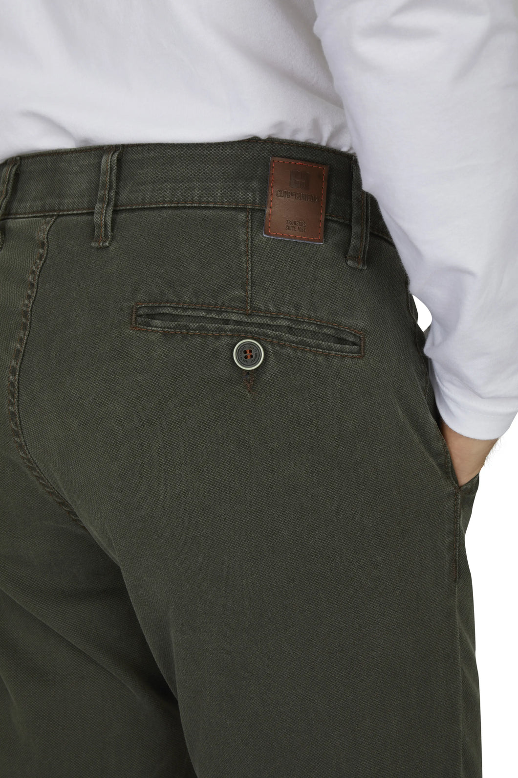 Men's chino, cotton, stretch 7015/72 Garvey Green