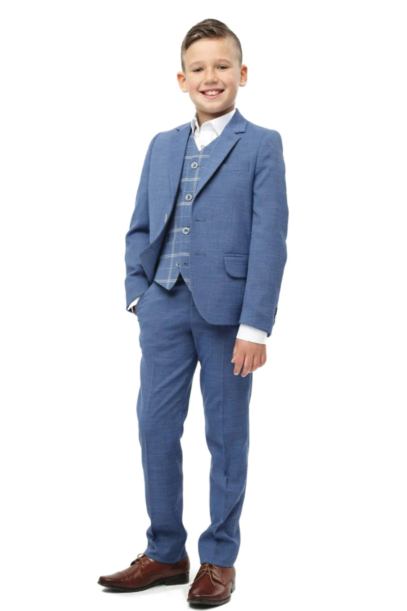 LUIS BOYS 3PC SUIT -  Mid Blue