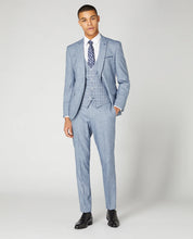 Load image into Gallery viewer, REMUS UOMO MARIO CONTRAST THREE-PIECE SUIT 32189/Slub 23 Light Blue
