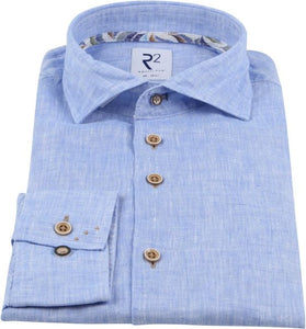 Mens R2 Light Blue Linen Shirt 116.WSP.002/Linen 018