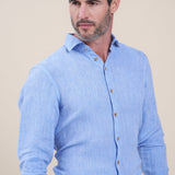 R2 Amsterdam Linen Shirt Light Blue