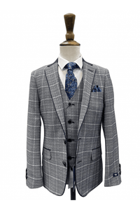 1880 CLUB Boys Tivoli Mix & Match Checked Jacket - Navy 15194