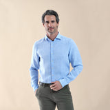 R2 Amsterdam Linen Shirt Light Blue