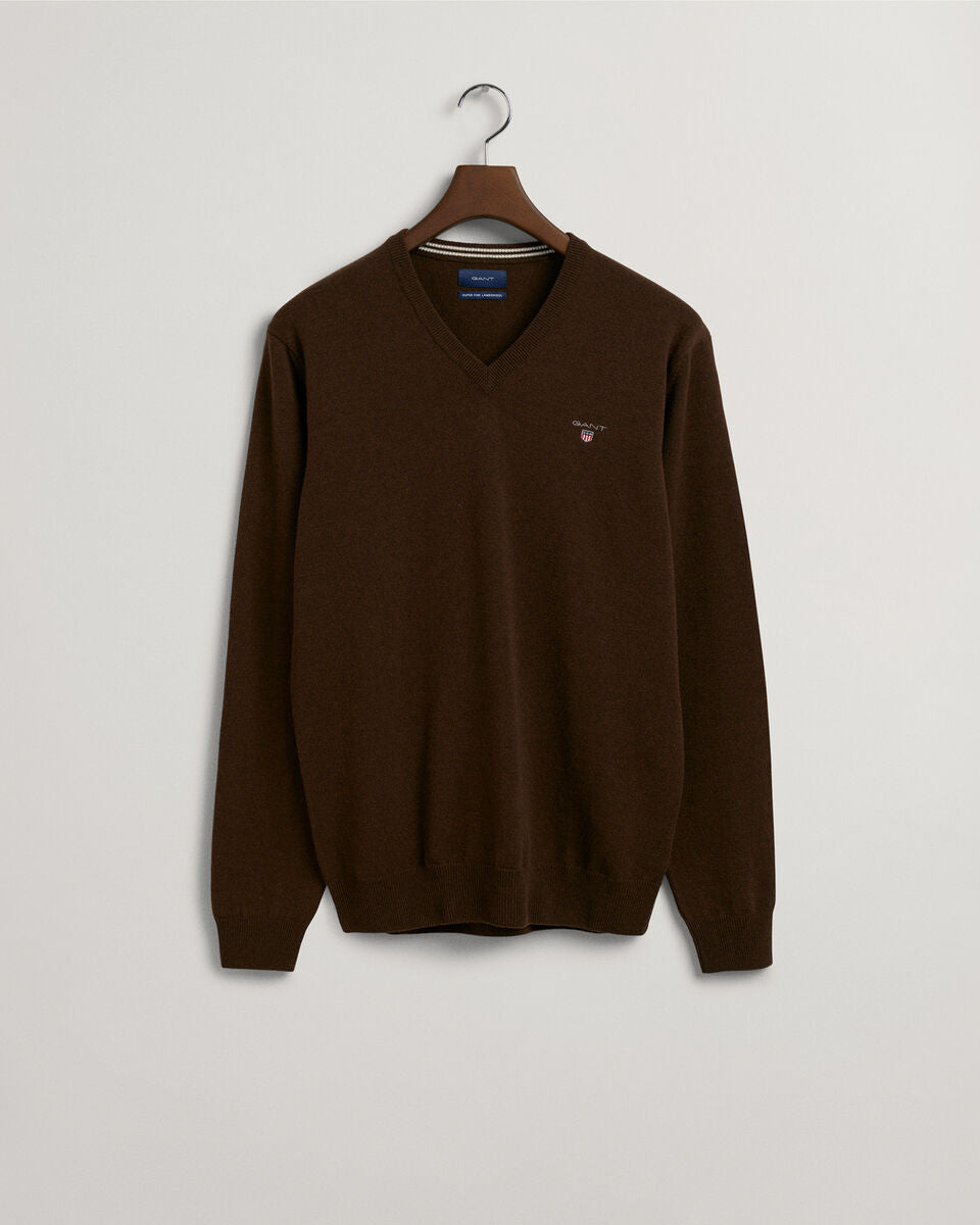 Super Fine Lambswool V-Neck Sweater 86212/280 Brown