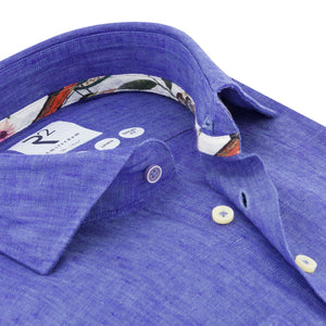 R2 shirt 120.WSP.005/  Linen 12 Kobalt