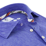R2 Amsterdam Linen Shirt Kobalt