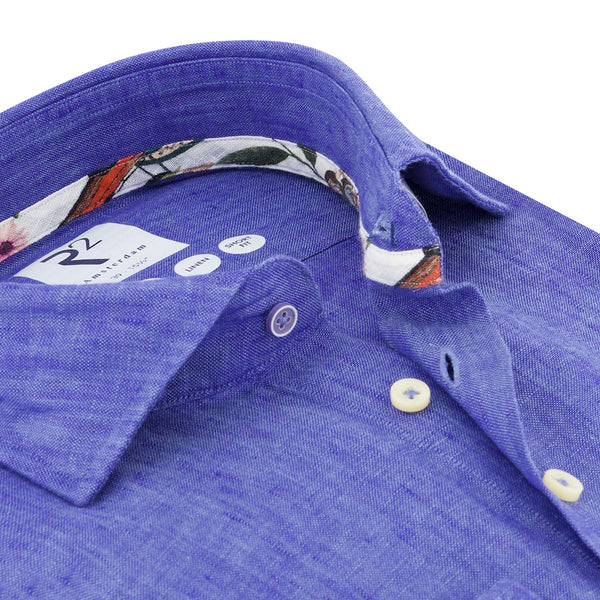 R2 Amsterdam Linen Shirt Kobalt