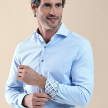 Load image into Gallery viewer, Light blue dobby cotton shirt 120.WSP.022/ Dobby 014 Blue
