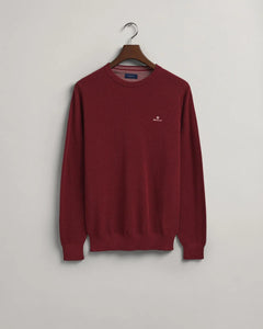 Cotton Piqué Crew Neck Sweater 8030521/ 604 Plumped Red
