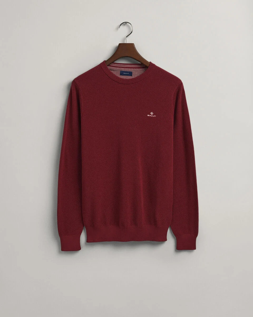 Cotton Piqué Crew Neck Sweater 8030521/ 604 Plumped Red
