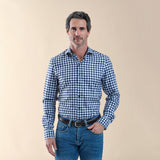 R2 Amsterdam Checked Shirt Navy