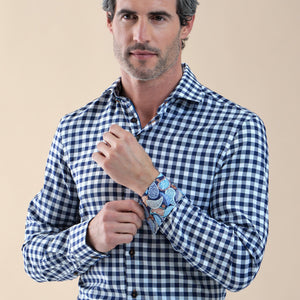 R2 shirt 120.WSP.056/ Check 018 Light Blue