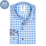 R2 Amsterdam Check Shirt Light Blue
