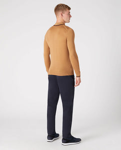 Long Sleeve Knitted Polo 58779/Polo 45 Camel