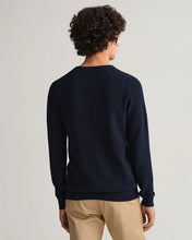 Load image into Gallery viewer, Cotton Piqué Crew Neck Sweater 8030521/ 433 Evening Blue
