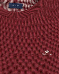 Cotton Piqué Crew Neck Sweater 8030521/ 604 Plumped Red