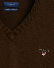 Load image into Gallery viewer, Super Fine Lambswool V-Neck Sweater 86212/280 Brown
